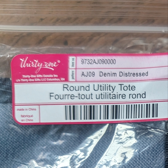 Thirty-One Round Utility Tote - Denim Distressed - Picture 7 of 7
